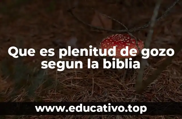 Que es plenitud de gozo segun la biblia