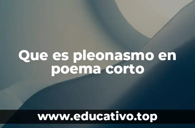 Que es pleonasmo en poema corto