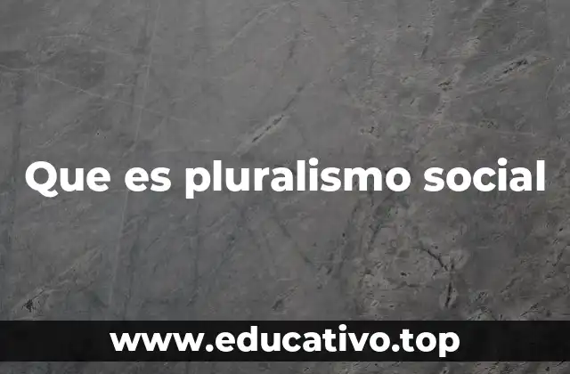 Que es pluralismo social