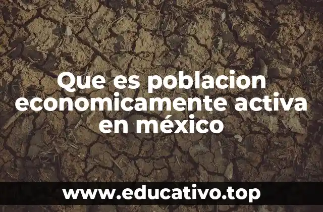 Que es poblacion economicamente activa en méxico