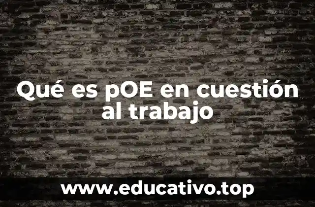 Qué es pOE en cuestión al trabajo
