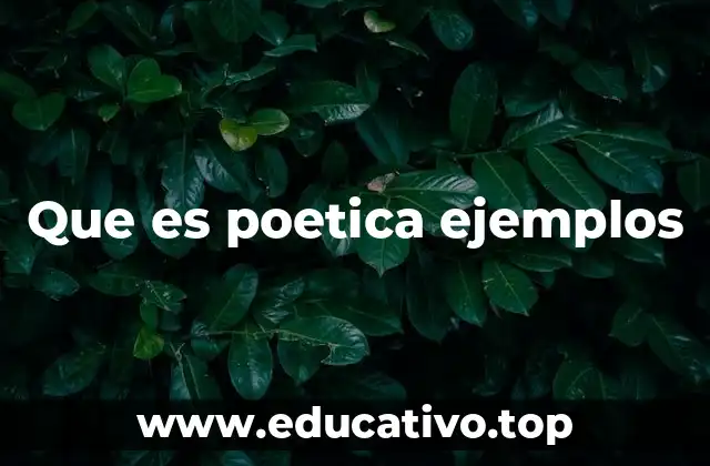 Que es poetica ejemplos