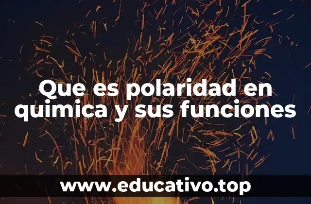 Que es polaridad en quimica y sus funciones