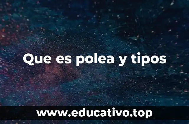 Que es polea y tipos
