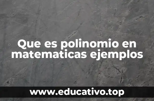 Que es polinomio en matematicas ejemplos
