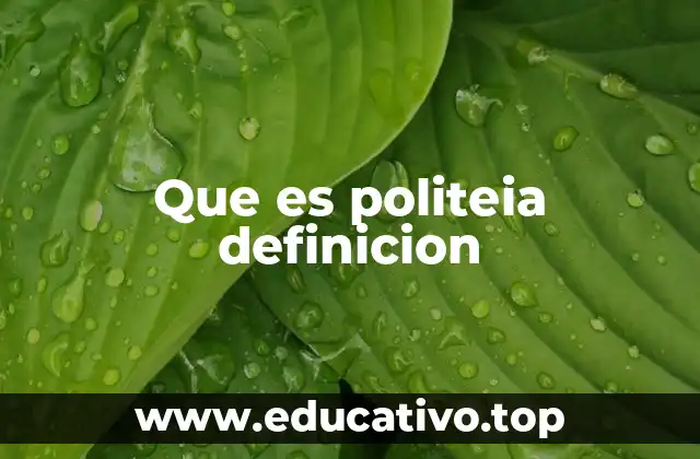 Que es politeia definicion