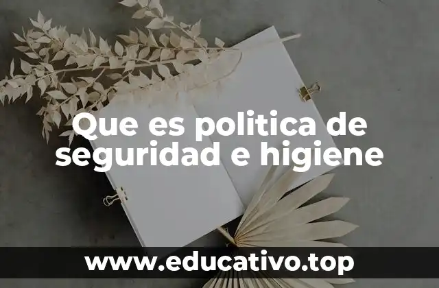 Que es politica de seguridad e higiene