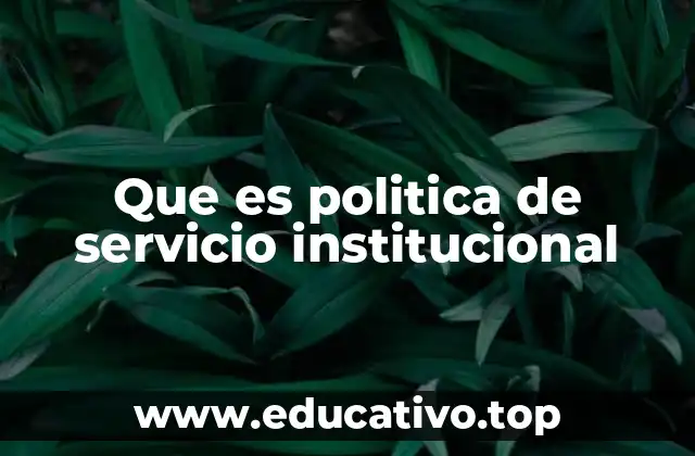 Que es politica de servicio institucional