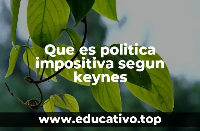 Que es politica impositiva segun keynes
