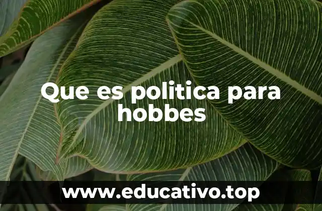 Que es politica para hobbes