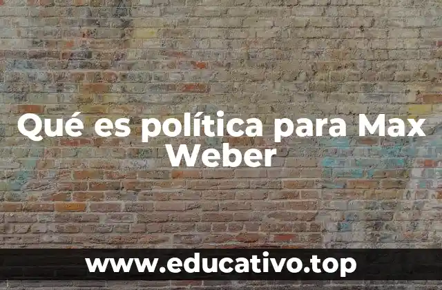 Qué es política para Max Weber