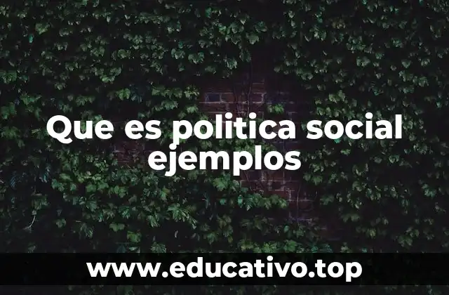 Que es politica social ejemplos