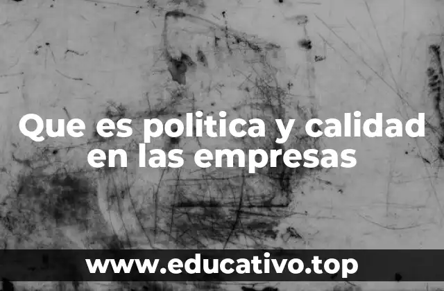 Que es politica y calidad en las empresas