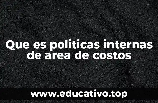 Que es politicas internas de area de costos