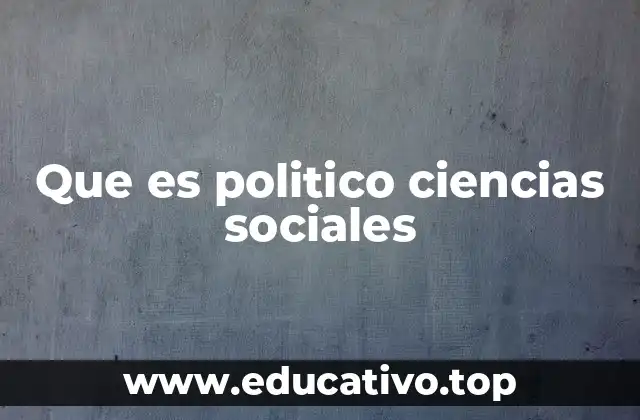 Que es politico ciencias sociales