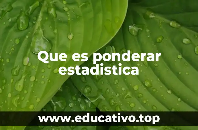 Que es ponderar estadistica