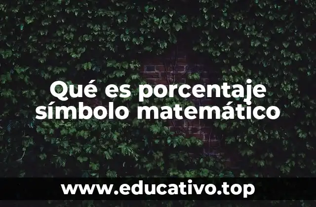 Qué es porcentaje símbolo matemático