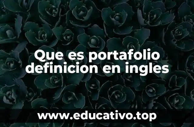 Que es portafolio definicion en ingles