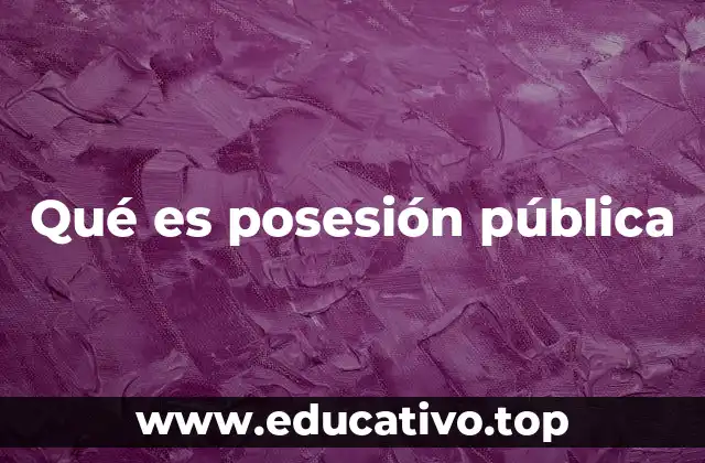 Qué es posesión pública