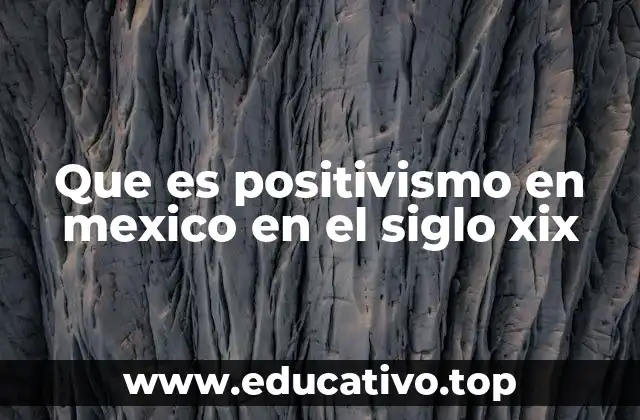 Que es positivismo en mexico en el siglo xix