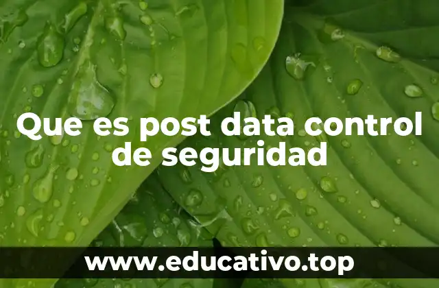 Que es post data control de seguridad