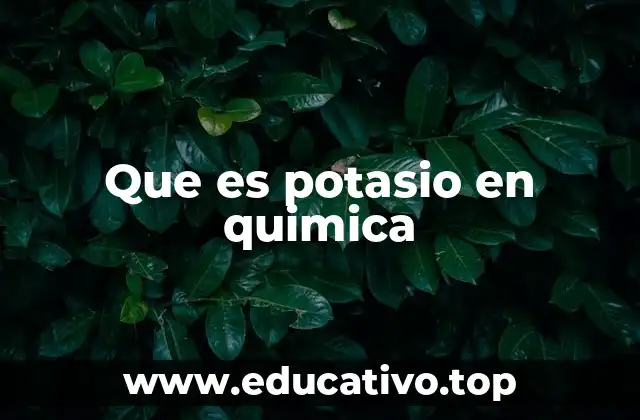 Que es potasio en quimica