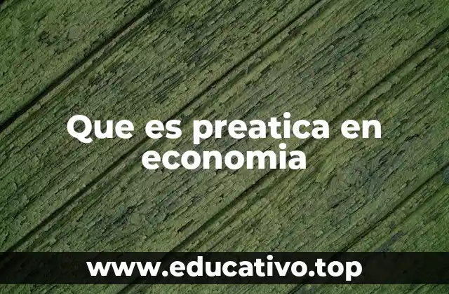 Que es preatica en economia