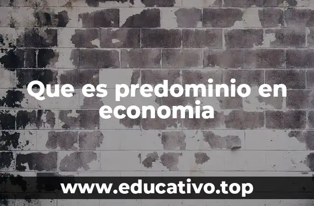 Que es predominio en economia