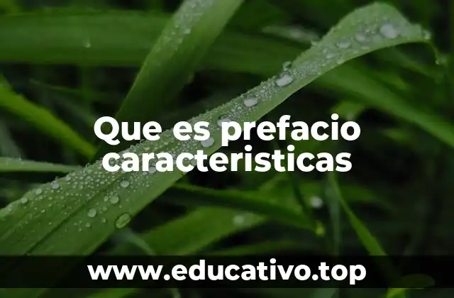 Que es prefacio caracteristicas