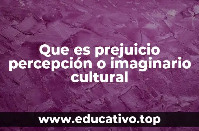 Que es prejuicio percepción o imaginario cultural