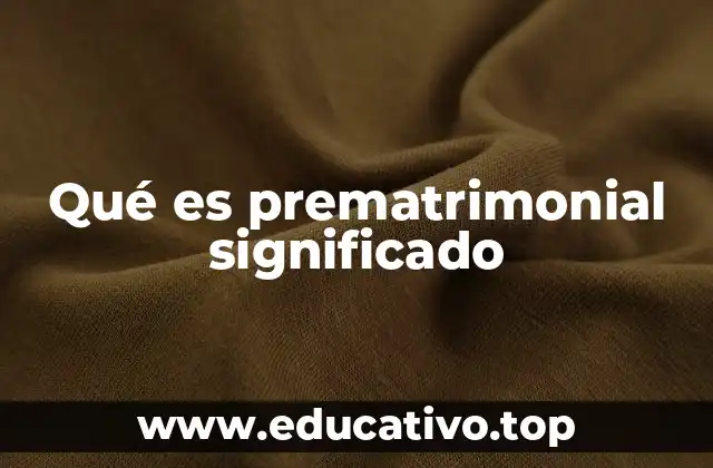 Qué es prematrimonial significado