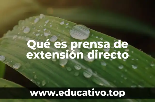 Qué es prensa de extensión directo