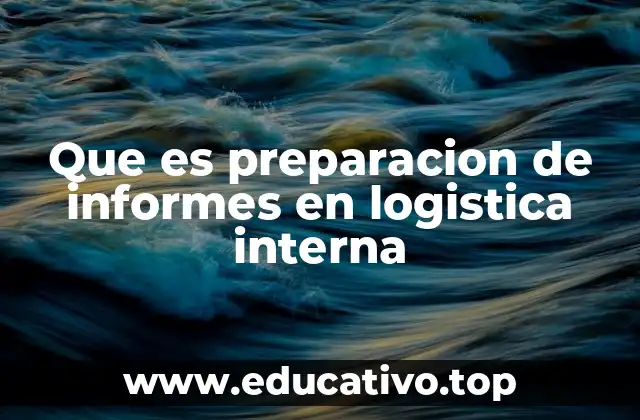 Que es preparacion de informes en logistica interna