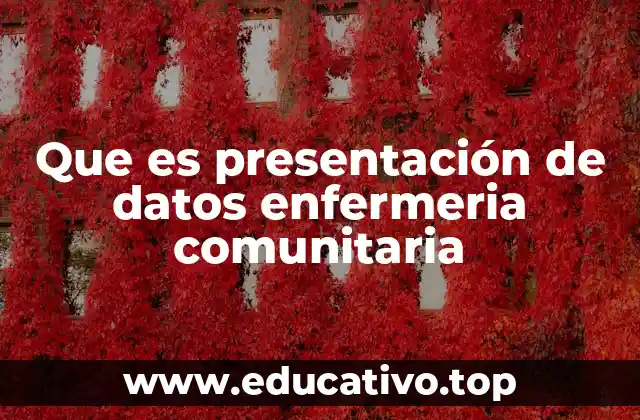 Que es presentación de datos enfermeria comunitaria