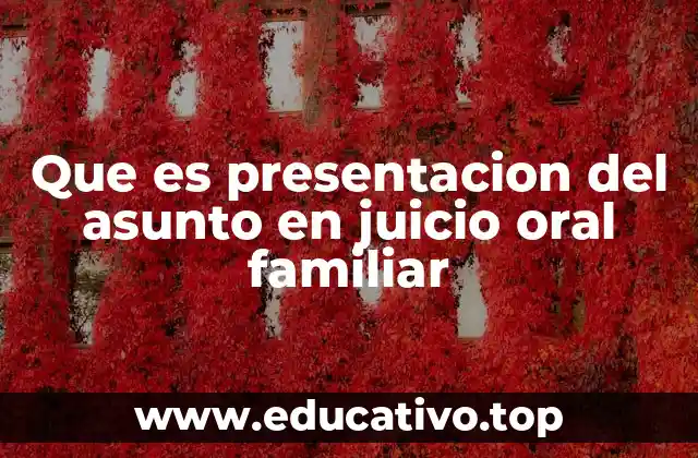 Que es presentacion del asunto en juicio oral familiar
