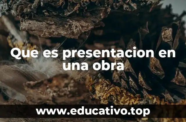 Que es presentacion en una obra