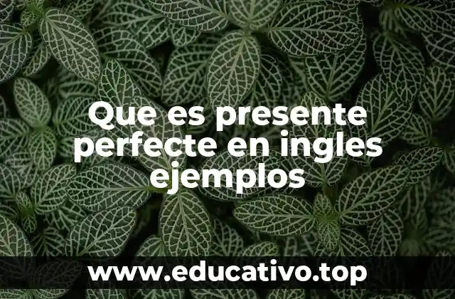 Que es presente perfecte en ingles ejemplos