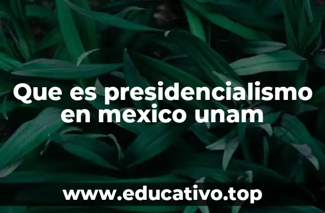 Que es presidencialismo en mexico unam
