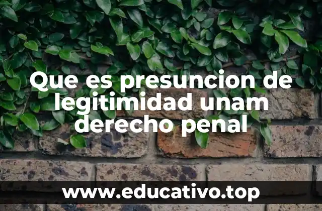 Que es presuncion de legitimidad unam derecho penal