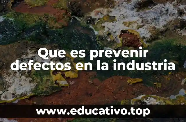 Que es prevenir defectos en la industria