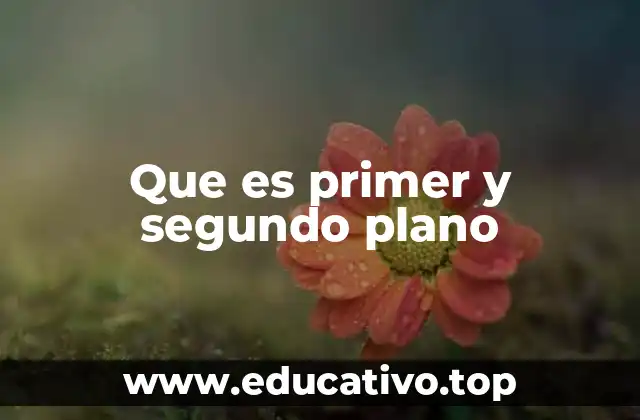 Que es primer y segundo plano