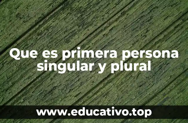 Que es primera persona singular y plural