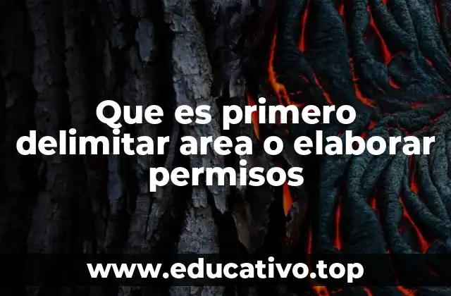 Que es primero delimitar area o elaborar permisos