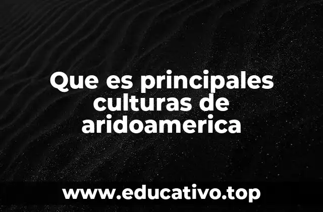 Que es principales culturas de aridoamerica