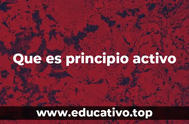 Que es principio activo