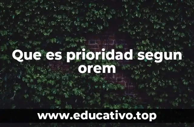 La importancia de establecer un orden de necesidades