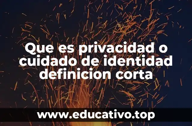 Que es privacidad o cuidado de identidad definicion corta