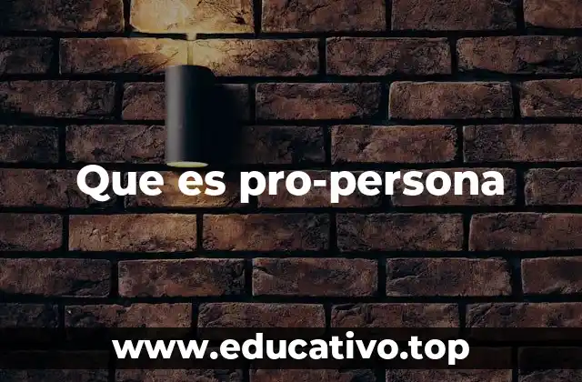 Que es pro-persona