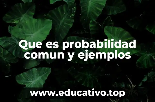 Que es probabilidad comun y ejemplos