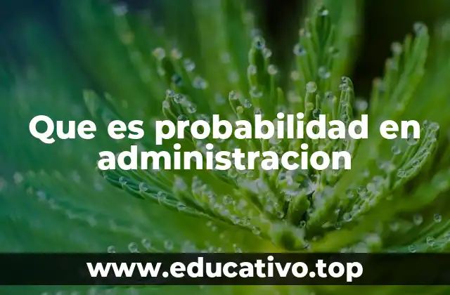 Que es probabilidad en administracion